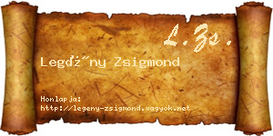 Legény Zsigmond névjegykártya