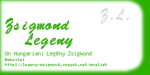zsigmond legeny business card