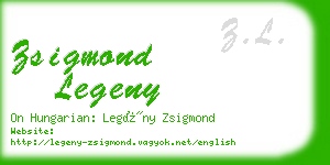 zsigmond legeny business card